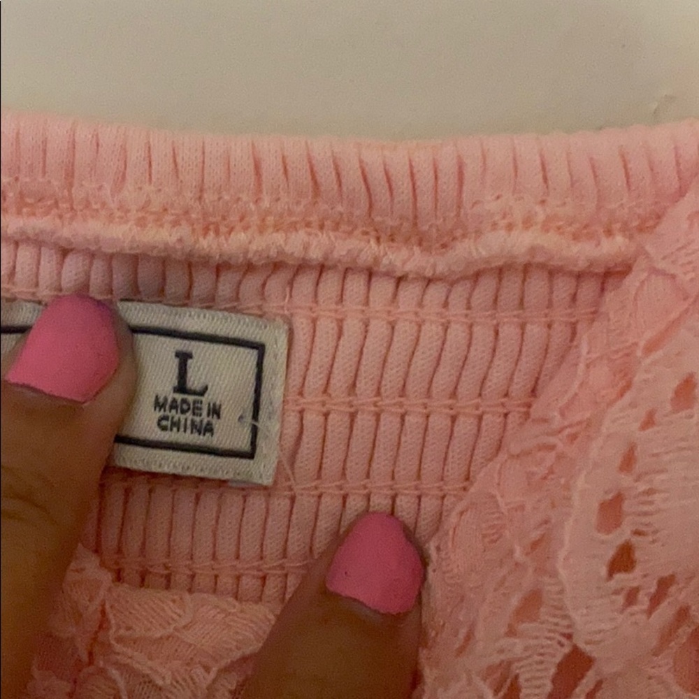 NWT Abercrombie & Fitch pink laced dress size: L - Picture 5 of 10